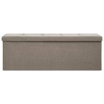 vidaXL Bancă de depozitare pliabilă, gri taupe, imitație de pânză vidaXL Bancă de depozitare pliabilă, gri taupe, imitație de pânză
