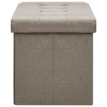 vidaXL Bancă de depozitare pliabilă, gri taupe, imitație de pânză vidaXL Bancă de depozitare pliabilă, gri taupe, imitație de pânză