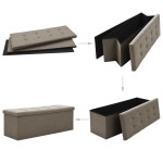 vidaXL Bancă de depozitare pliabilă, gri taupe, imitație de pânză vidaXL Bancă de depozitare pliabilă, gri taupe, imitație de pânză