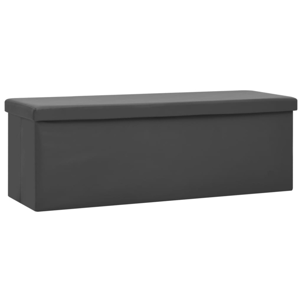 vidaXL Bancă de depozitare pliabilă, gri, PVC
