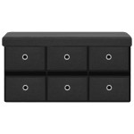 vidaXL Bancă depozitare pliabilă, negru, 76x38x38 cm, imitație pânză