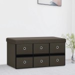 vidaXL Bancă depozitare pliabilă maro închis 76x38x38cm imitație pânză