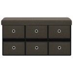 vidaXL Bancă depozitare pliabilă maro închis 76x38x38cm imitație pânză
