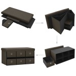 vidaXL Bancă depozitare pliabilă maro închis 76x38x38cm imitație pânză
