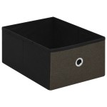 vidaXL Bancă depozitare pliabilă maro închis 76x38x38cm imitație pânză