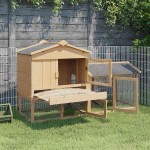 vidaXL Căsuță pentru pui Maro 150 x 60 x 89 cm