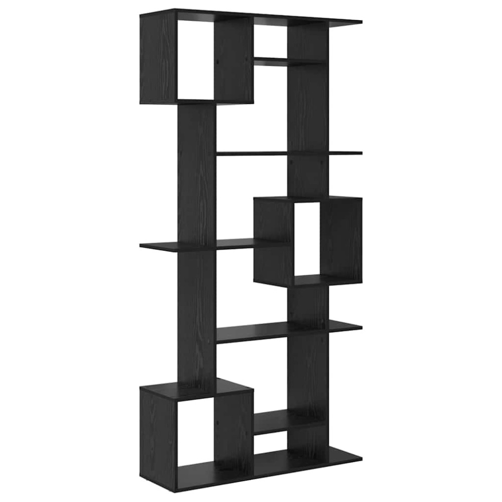 vidaXL Dulap pentru cărți Stejar Negru 92 x 29 x 188 cm Lemn compozit