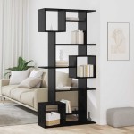 vidaXL Dulap pentru cărți Stejar Negru 92 x 29 x 188 cm Lemn compozit