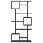 vidaXL Dulap pentru cărți Stejar Negru 92 x 29 x 188 cm Lemn compozit