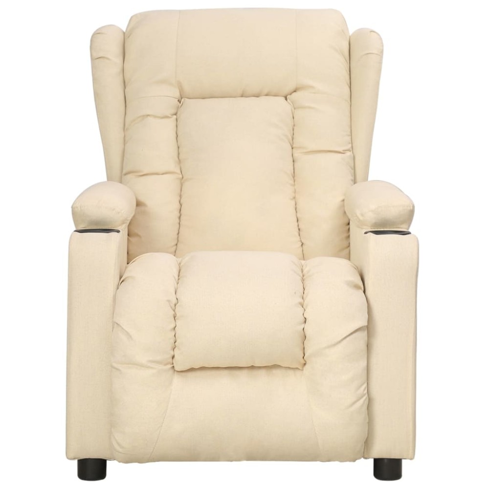 vidaXL Fotoliu rabatabil, crem, material textil