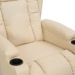 vidaXL Fotoliu rabatabil, crem, material textil vidaXL Fotoliu rabatabil, crem, material textil