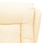 vidaXL Fotoliu de masaj, crem, piele ecologică