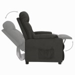 vidaXL Fotoliu rabatabil, negru, material textil vidaXL Fotoliu rabatabil, negru, material textil