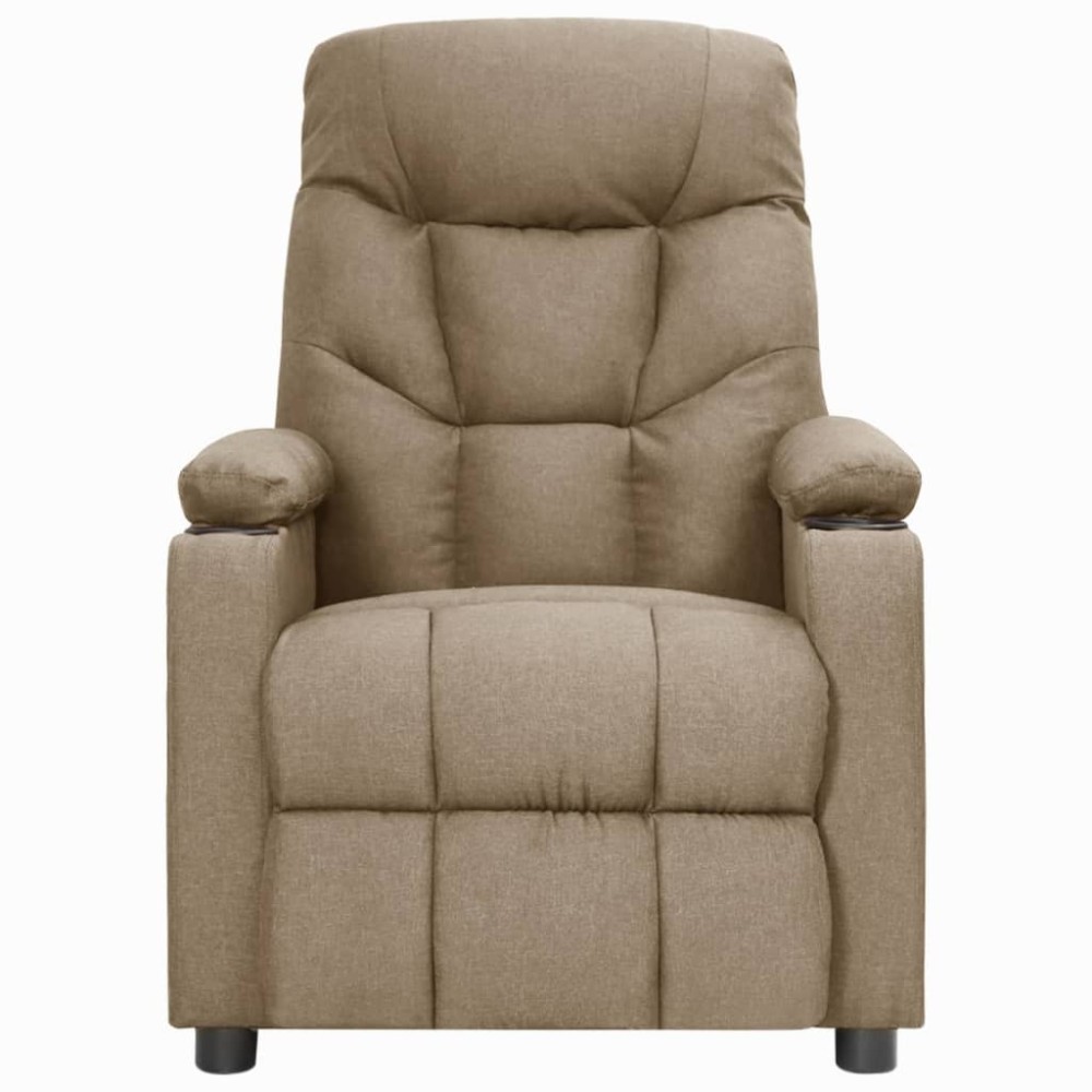 vidaXL Fotoliu rabatabil, gri taupe, material textil