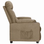 vidaXL Fotoliu rabatabil, gri taupe, material textil