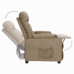 vidaXL Fotoliu rabatabil, gri taupe, material textil