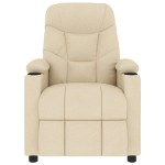vidaXL Fotoliu de masaj, crem, material textil