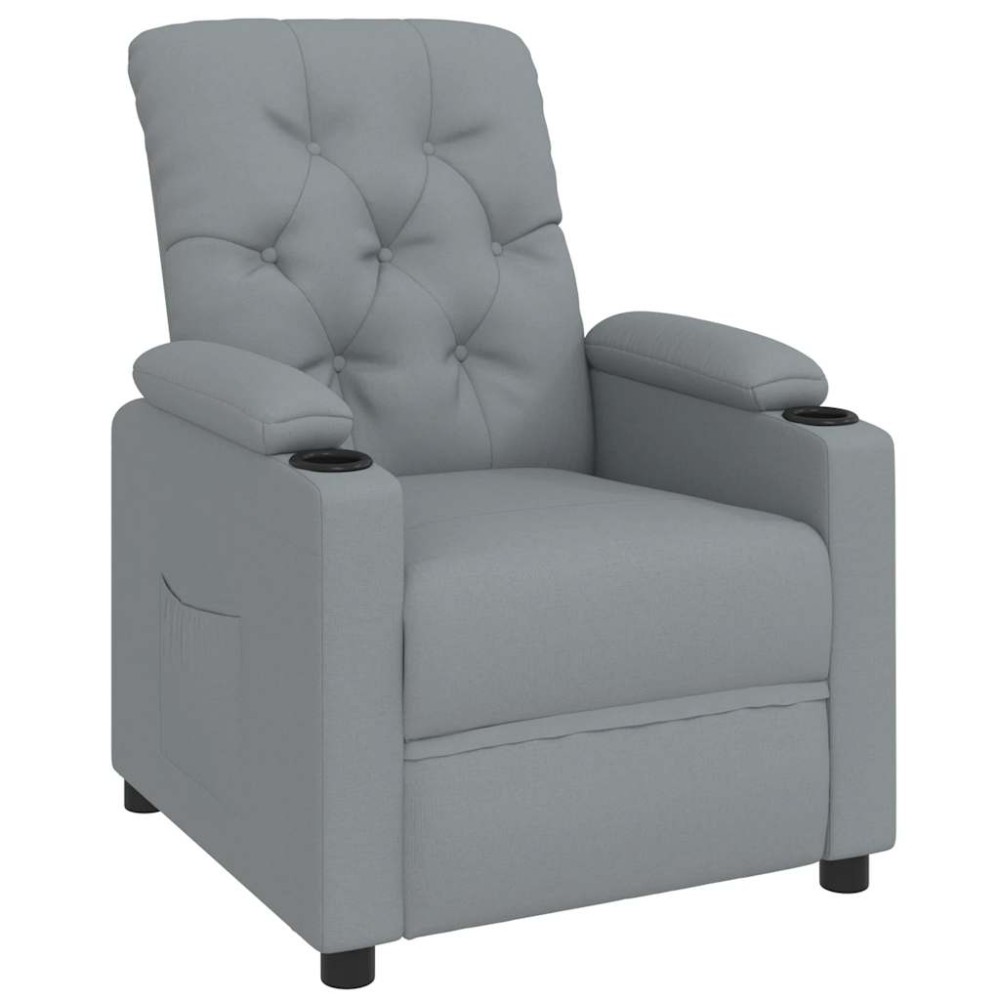 vidaXL Fotoliu rabatabil, gri deschis, material textil