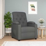 vidaXL Fotoliu rabatabil, gri închis, material textil