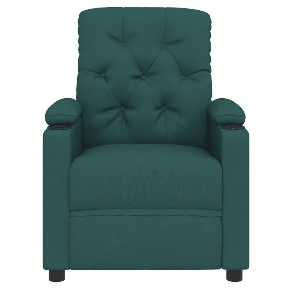 vidaXL Fotoliu rabatabil, verde închis, material textil
