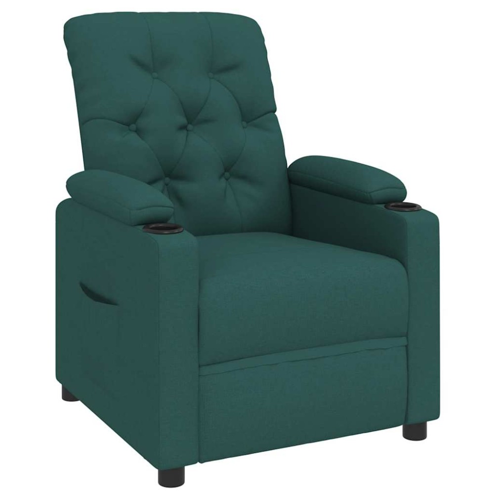 vidaXL Fotoliu rabatabil, verde închis, material textil