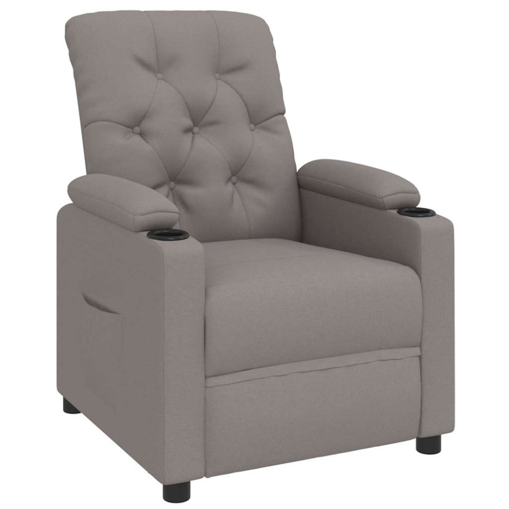 vidaXL Fotoliu rabatabil, gri taupe, material textil