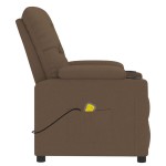 vidaXL Fotoliu de masaj, maro, material textil