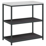 vidaXL Set de depozitare pentru bucătărie 2 pcs Negru 180 x 50 x 92 cm