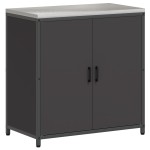 vidaXL Set de depozitare pentru bucătărie 2 pcs Negru 180 x 50 x 92 cm