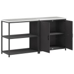 vidaXL Set de depozitare pentru bucătărie 2 pcs Negru 180 x 50 x 92 cm