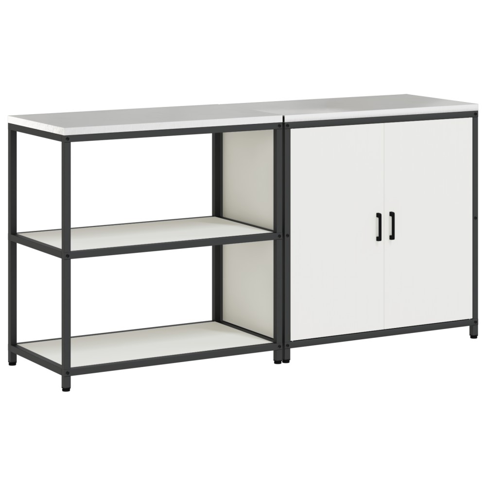 vidaXL Set de depozitare pentru bucătărie 2 pcs Alb 180 x 50 x 92 cm