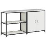 vidaXL Set de depozitare pentru bucătărie 2 pcs Alb 180 x 50 x 92 cm