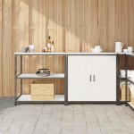vidaXL Set de depozitare pentru bucătărie 2 pcs Alb 180 x 50 x 92 cm