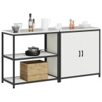 vidaXL Set de depozitare pentru bucătărie 2 pcs Alb 180 x 50 x 92 cm