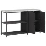 vidaXL Set de depozitare pentru bucătărie 2 pcs Negru 150 x 50 x 92 cm