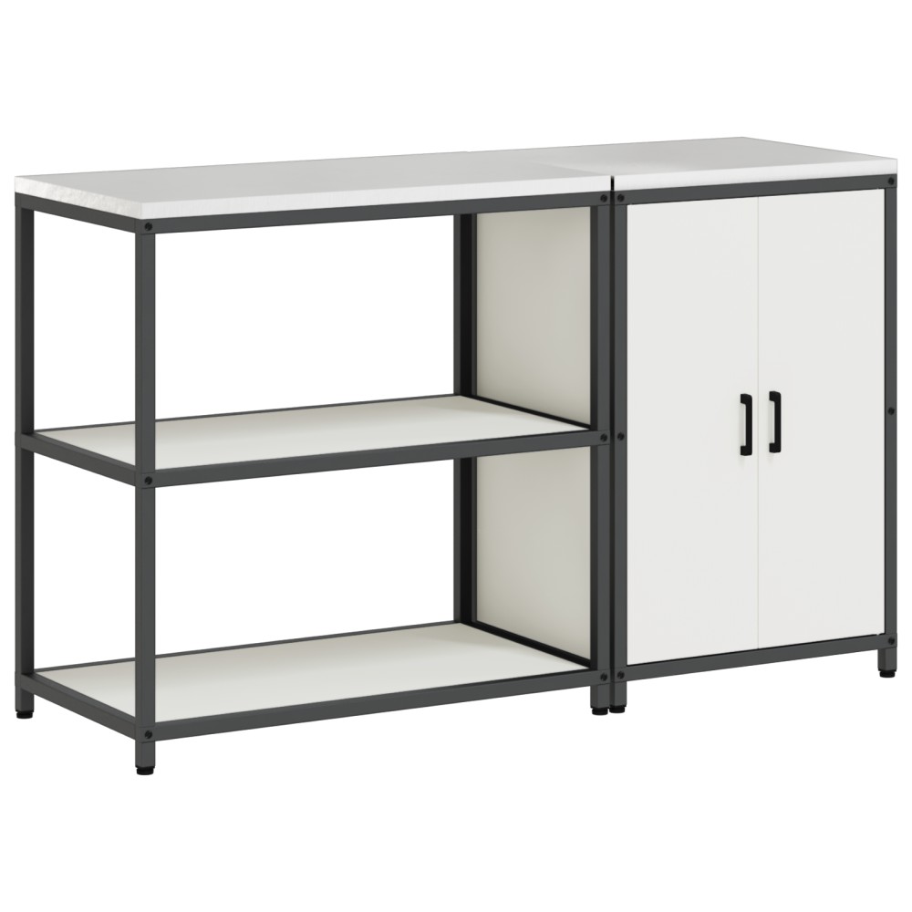 vidaXL Set de depozitare pentru bucătărie 2 pcs Alb 150 x 50 x 92 cm