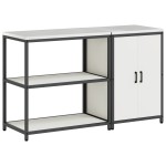 vidaXL Set de depozitare pentru bucătărie 2 pcs Alb 150 x 50 x 92 cm