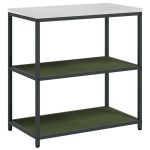 vidaXL Set de depozitare pentru bucătărie cu raft 2 pcs Verde măsliniu