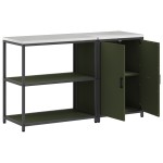vidaXL Set de depozitare pentru bucătărie cu raft 2 pcs Verde măsliniu