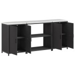 vidaXL Set de depozitare pentru bucătărie 3 pcs Negru 210 x 50 x 92 cm