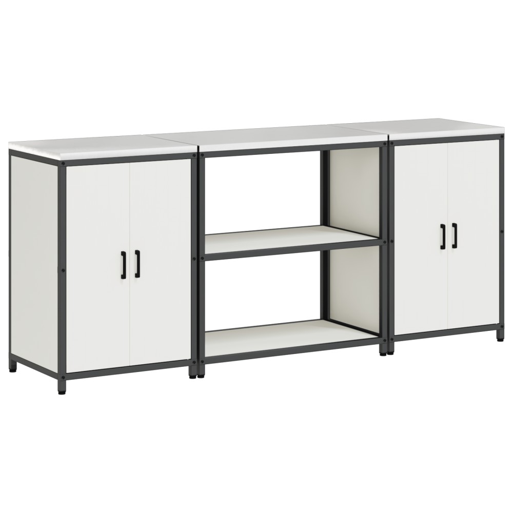 vidaXL Set de depozitare pentru bucătărie 3 pcs Alb 210 x 50 x 92 cm