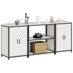 vidaXL Set de depozitare pentru bucătărie 3 pcs Alb 210 x 50 x 92 cm