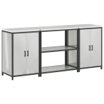 vidaXL Set de depozitare pentru bucătărie cu raft cu depozitare cu ușă 3 pcs Argintiu