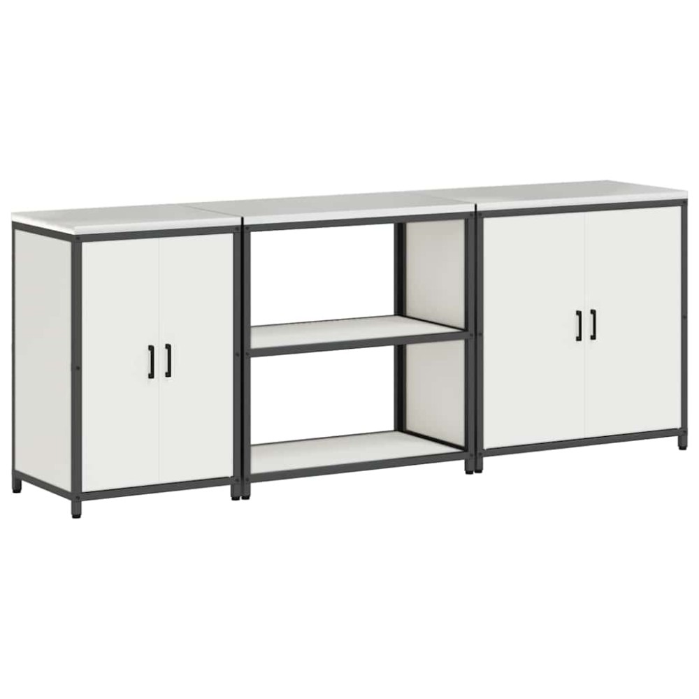 vidaXL Set de depozitare pentru bucătărie 3 pcs Alb 240 x 50 x 92 cm