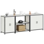 vidaXL Set de depozitare pentru bucătărie 3 pcs Alb 240 x 50 x 92 cm