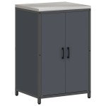vidaXL Set de depozitare pentru bucătărie cu raft Altele cu depozitare cu ușă 3 pcs Antracit