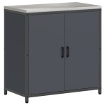 vidaXL Set de depozitare pentru bucătărie cu raft Altele cu depozitare cu ușă 3 pcs Antracit
