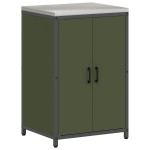 vidaXL Set de depozitare pentru bucătărie cu raft Altele 3 pcs Verde măsliniu