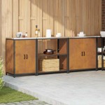 vidaXL Set de depozitare pentru bucătărie cu raft Altele cu depozitare cu ușă 3 pcs Ruginit vidaXL Set de depozitare pentru bucătărie cu raft Altele cu depozitare cu ușă 3 pcs Ruginit