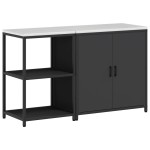 vidaXL Set de depozitare pentru bucătărie 2 pcs Negru 150 x 50 x 92 cm